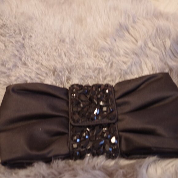 Vintage 80s Satin Beaded Evening Purse - Picture 4 of 5